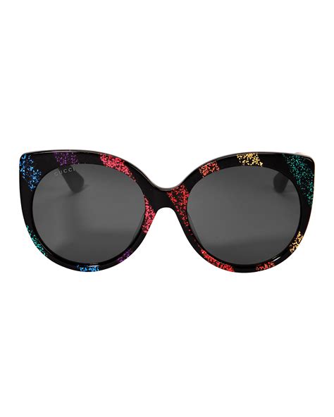 gucci 55mm round cat eye sunglasses|gucci rainbow cat eye sunglasses.